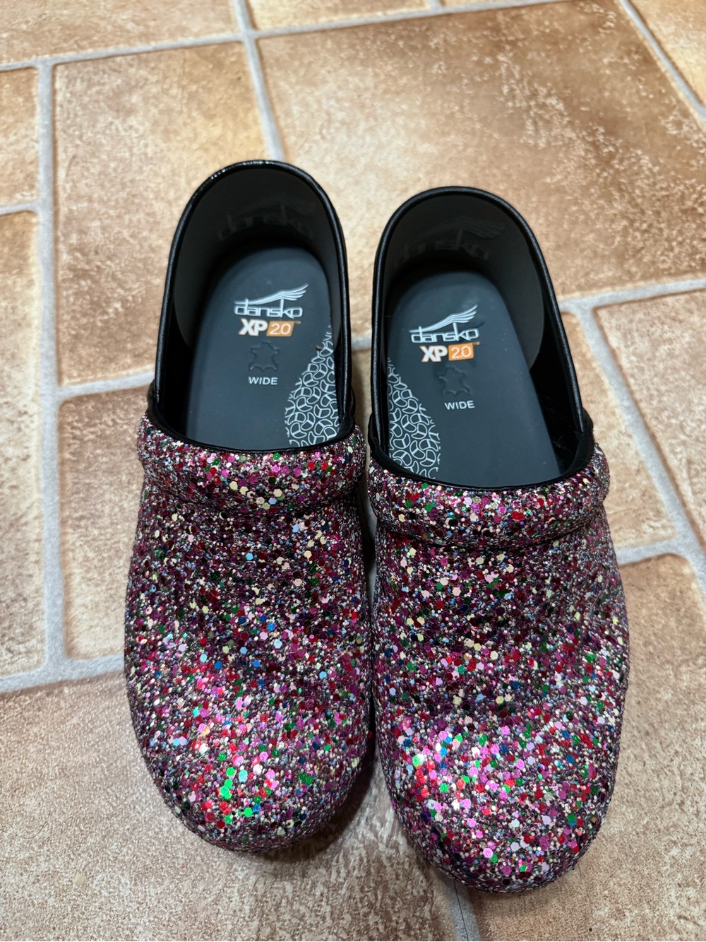 Dansko XP 2.0 Glitter Clogs - Pink Multicolor size 43